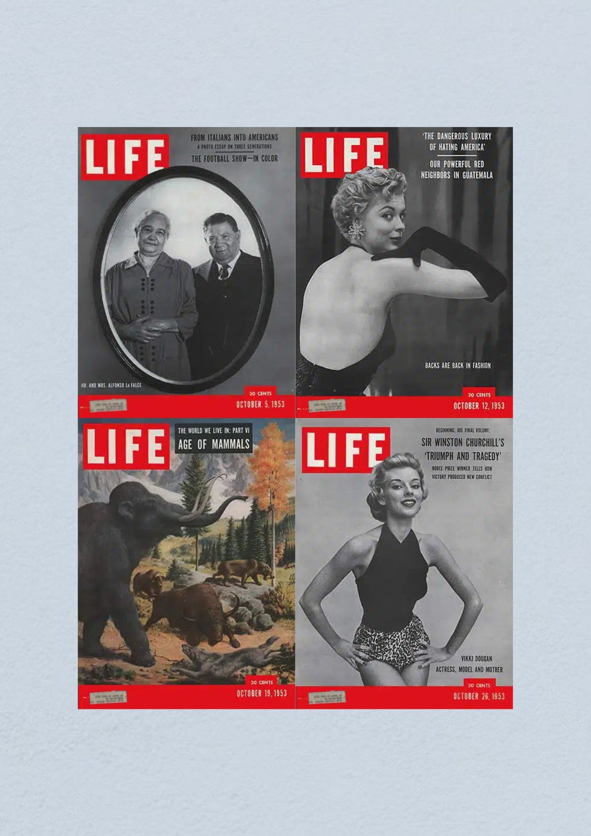 Life Magazine October 26, 1953 cover with Vikki Dougan, an actress and model, capturing the vintage style and cultural themes of the era.