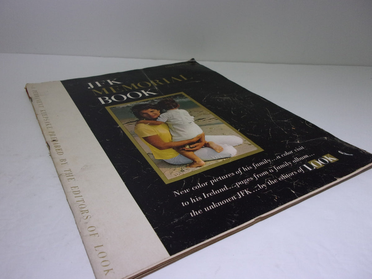 Alternate view of the front cover of the 1964 Look Magazine: JFK Memorial Book with visible wear and title emphasis.