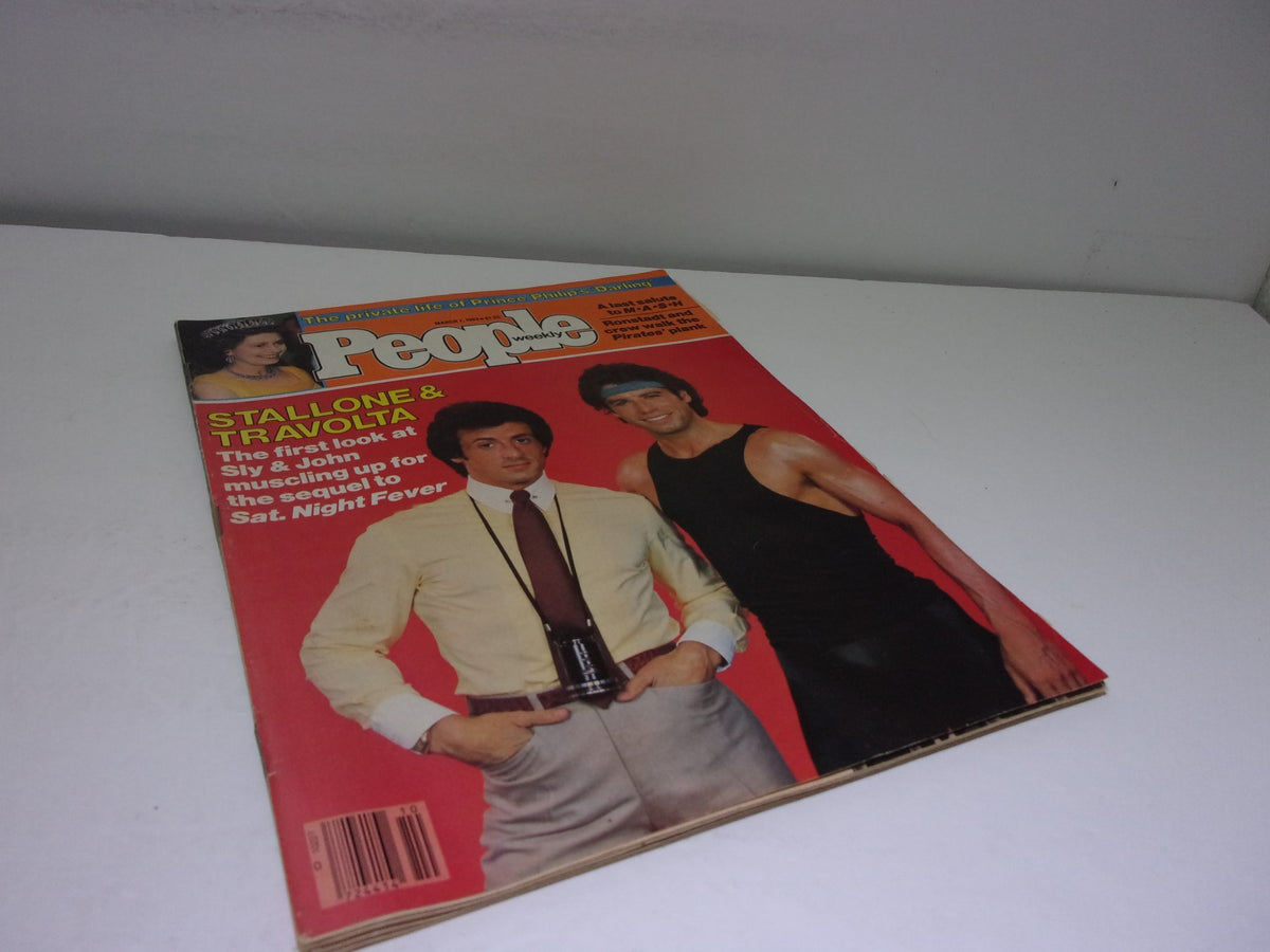 Cover of People Weekly Magazine March 7 1983 featuring Sylvester Stallone and John Travolta, highlighting their roles and impact in 1980s cinema.