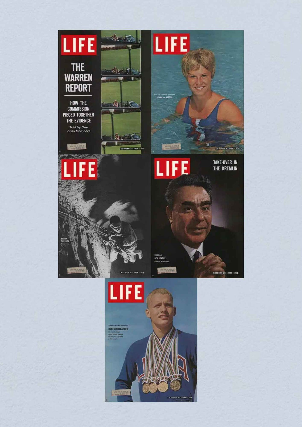 Life Magazine cover for October 2, 1964 featuring The Warren Report, Olympic swimmer Donna de Varona and significant historical insights