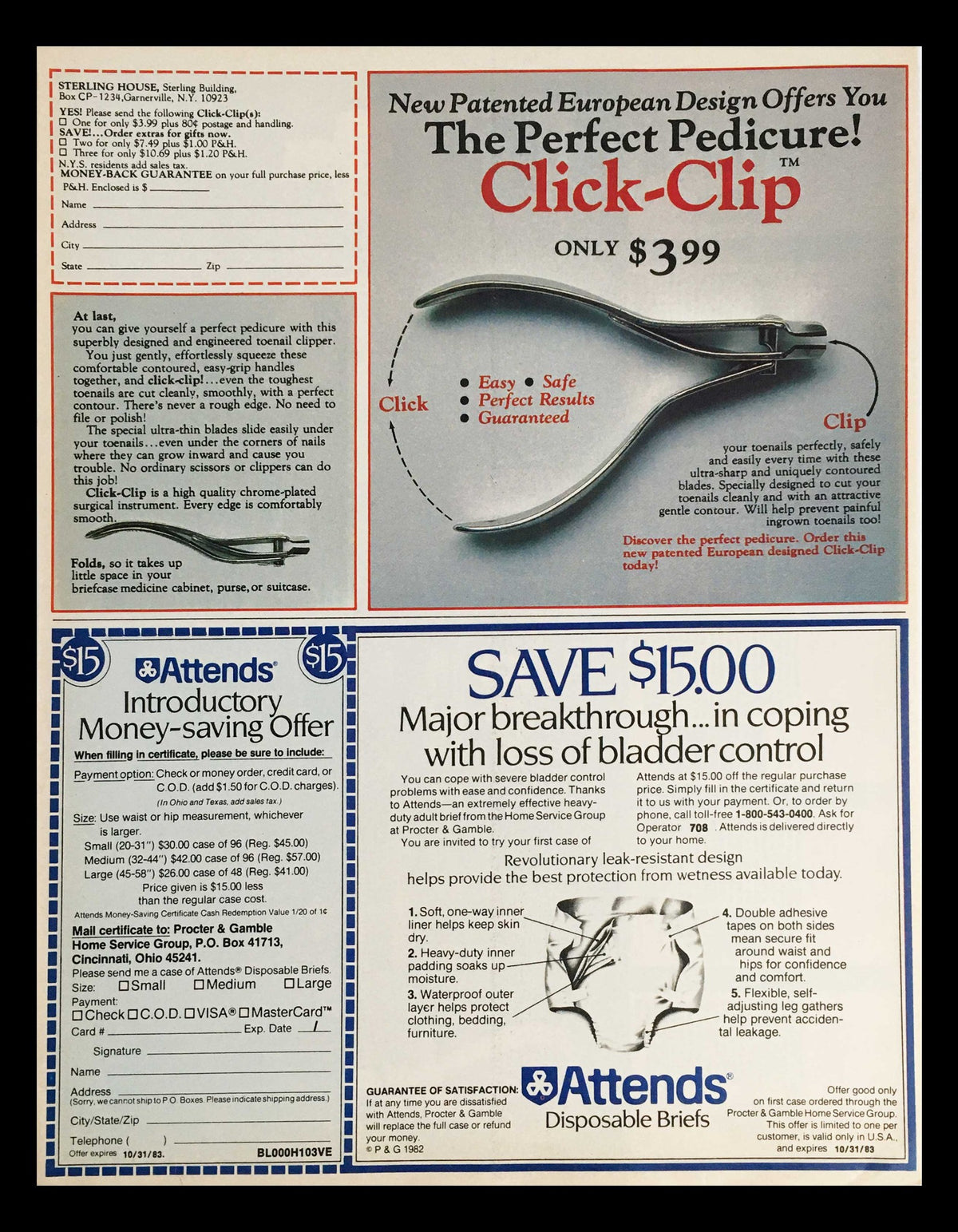 1983 Vaseline The Brands That Take Care Circular Coupon Advertisement featuring a pedicure tool, detailing product offers, pricing, and savings on health and hygiene items.
