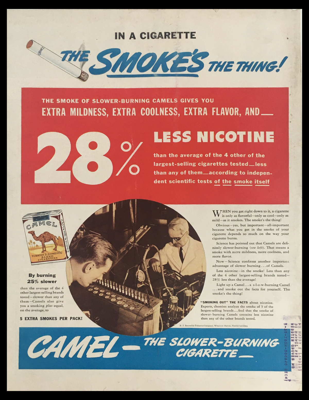 1941 Camel Turkish & Domestic Blend Cigarettes Vintage Print Ad showcasing a captivating graphic design featuring bold typography and images illustrating the benefits of Camel cigarettes with a focus on mildness and flavor, representing a nostalgic piece of advertising history.
