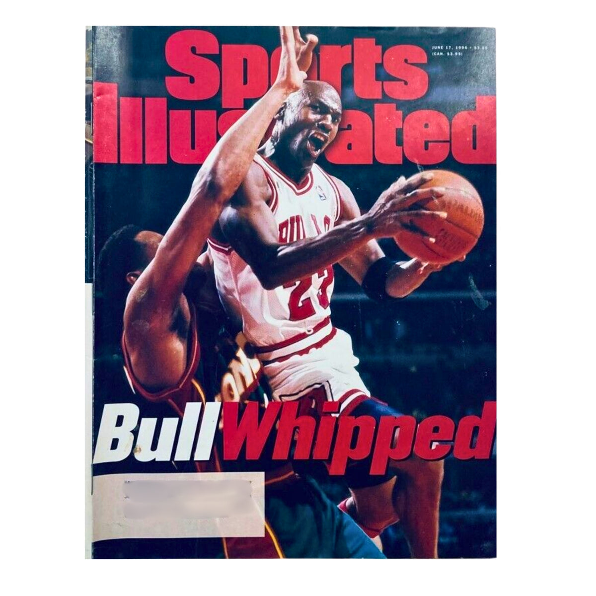 Lot of 6 1996-1999 Sports Illustrated Magazine cover featuring Michael Jordan in action, titled 'Bull Whipped', portraying his competitive spirit while playing for the Chicago Bulls, ideal for sports collectors.