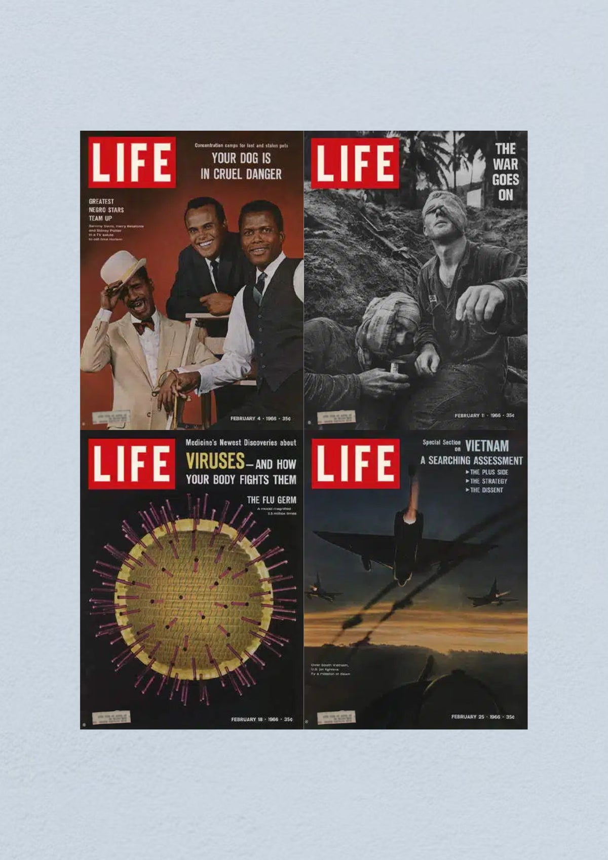 Life Magazine February 25, 1966 Cover featuring an aerial view of Vietnam with a focus on air warfare.