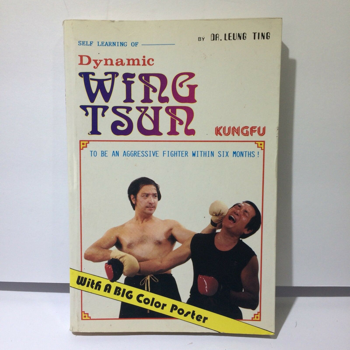 Dynamic Wing Tsun Kungfu by Dr. Leung Ting - Cover featuring two martial artists demonstrating techniques, showcasing the magazine's focus on Wing Tsun martial arts with a promotional note for a big color poster.