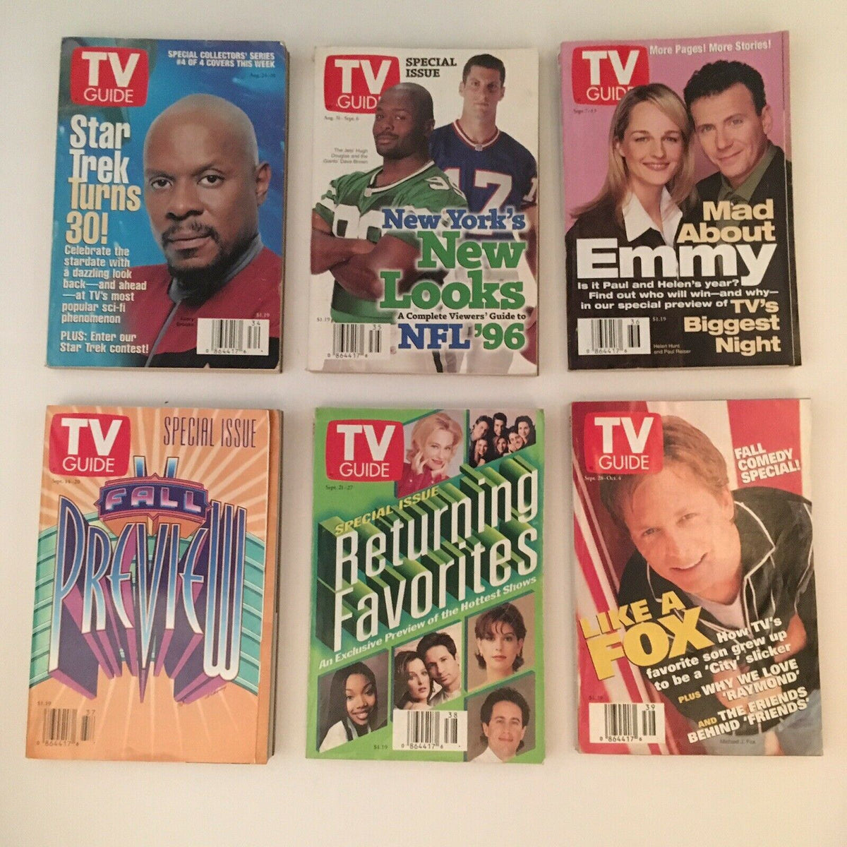 TV Guide Magazines 1996 Complete 54 Issues Special Issue featuring NFL-themed covers and Fall Preview, perfect for TV enthusiasts.