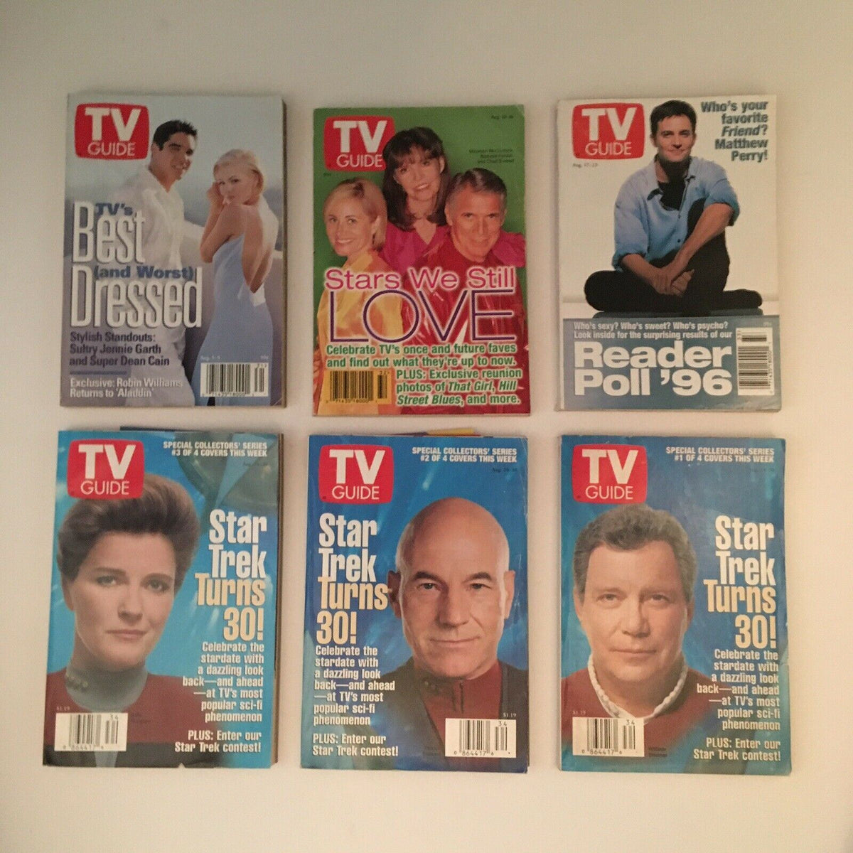 TV Guide Magazines 1996 Complete 54 Issues Special Issue showcasing Star Trek Turns 30, including a variety of TV stars and events.