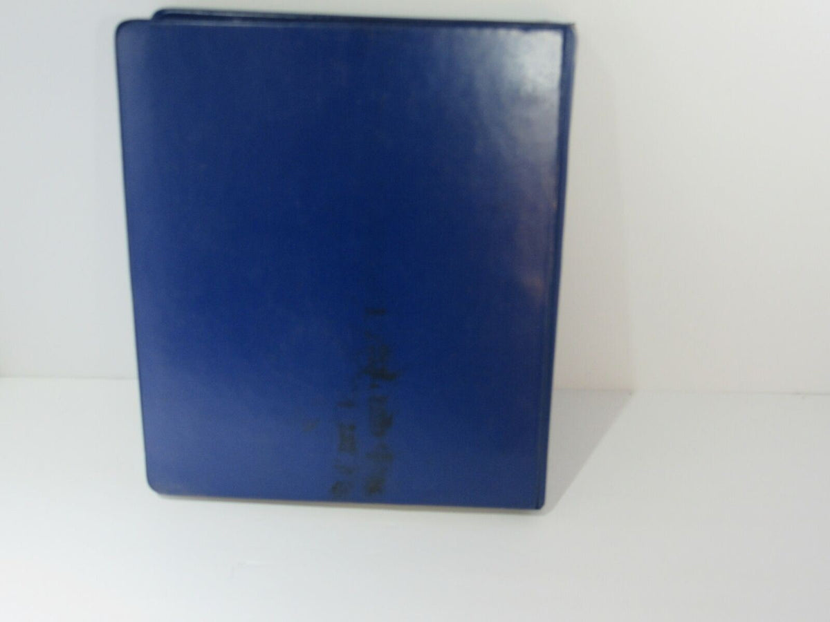 Back view of the Vintage Sanders Airlines Training School Binder, displaying its blue cover in excellent condition, reflecting the era of Jet Age airline training materials.