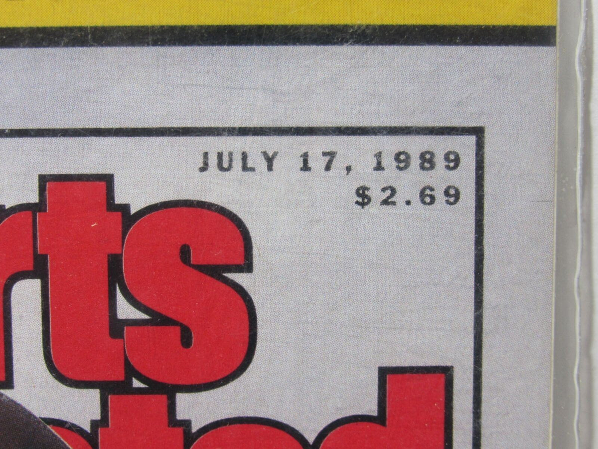 Close-up of the publication date and price on the Sports Illustrated June 17, 1989 magazine cover.