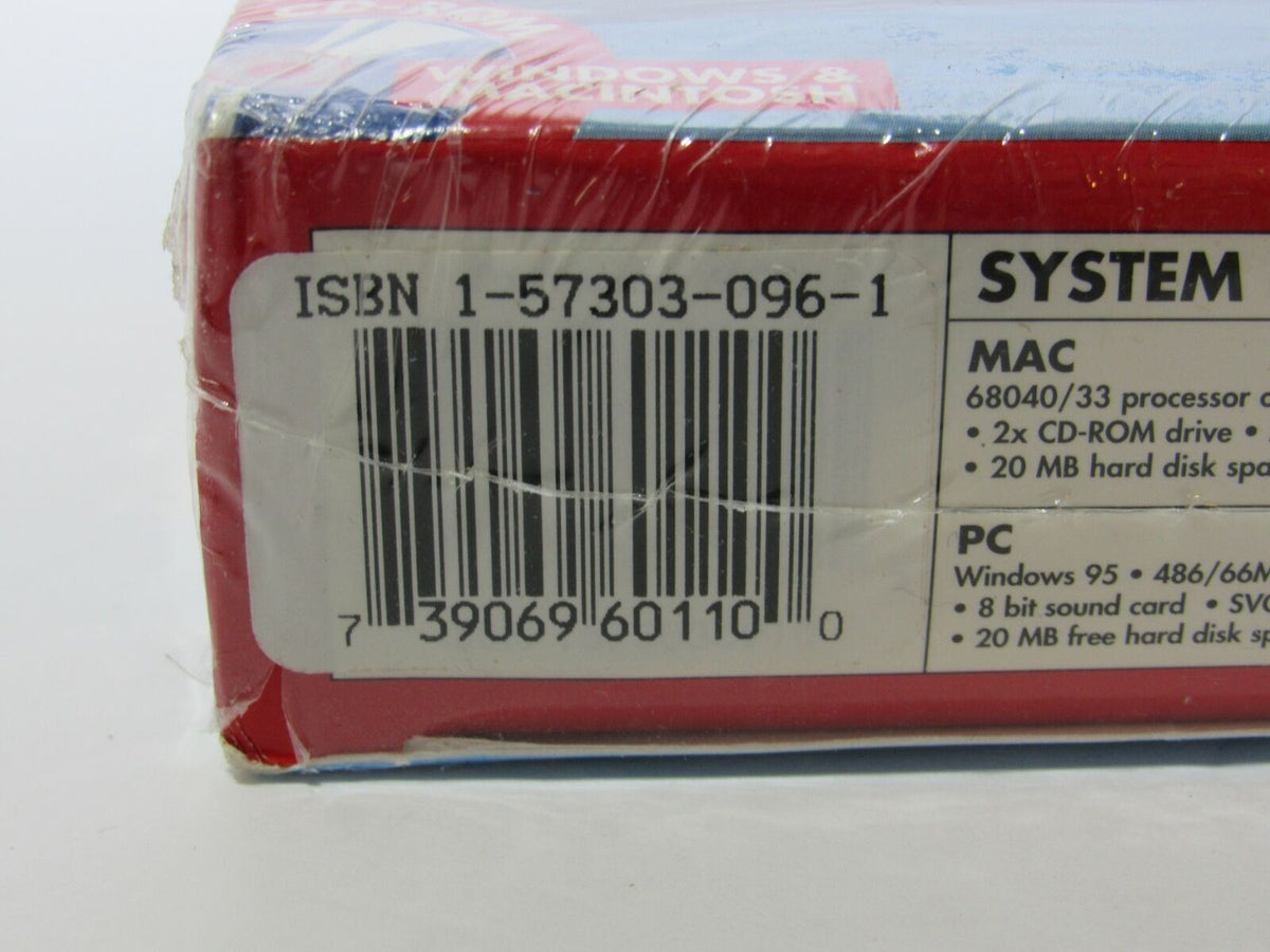 Close-up of the packaging for An American Tail Animated Movie Book, highlighting the ISBN and detailed system requirements for MAC and PC, great for nostalgic collectors.