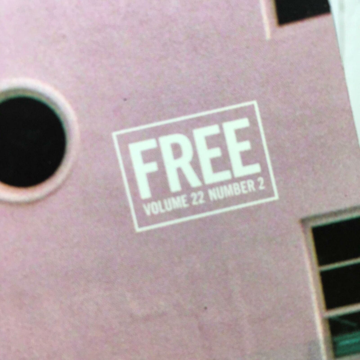 Cover detail of Vice Magazine: Free Volume 22 Number 2 featuring the word 'FREE' prominently displayed.