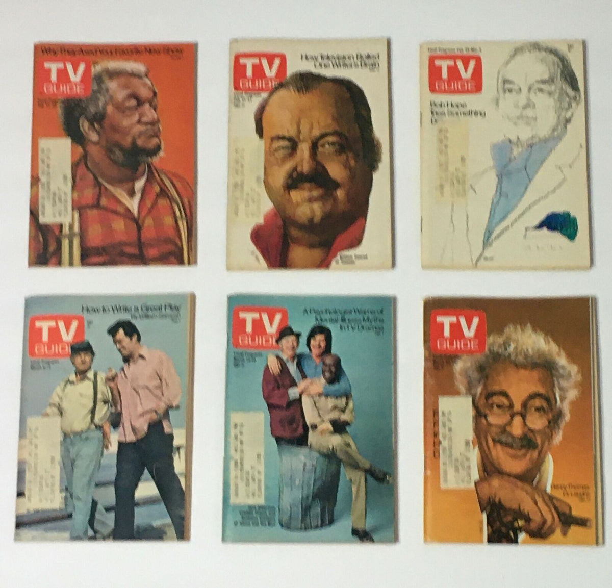 Complete Year Of TV Guide Magazines 1976, 52 Issues: Special Issue Fall Preview featuring six vintage magazine covers, showcasing characters and themes from popular television shows of the era.