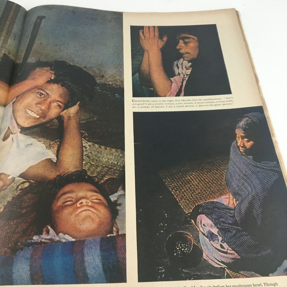 Another page from VTG Life Magazine May 13, 1957, depicting imagery associated with mushroom chanting and participants.