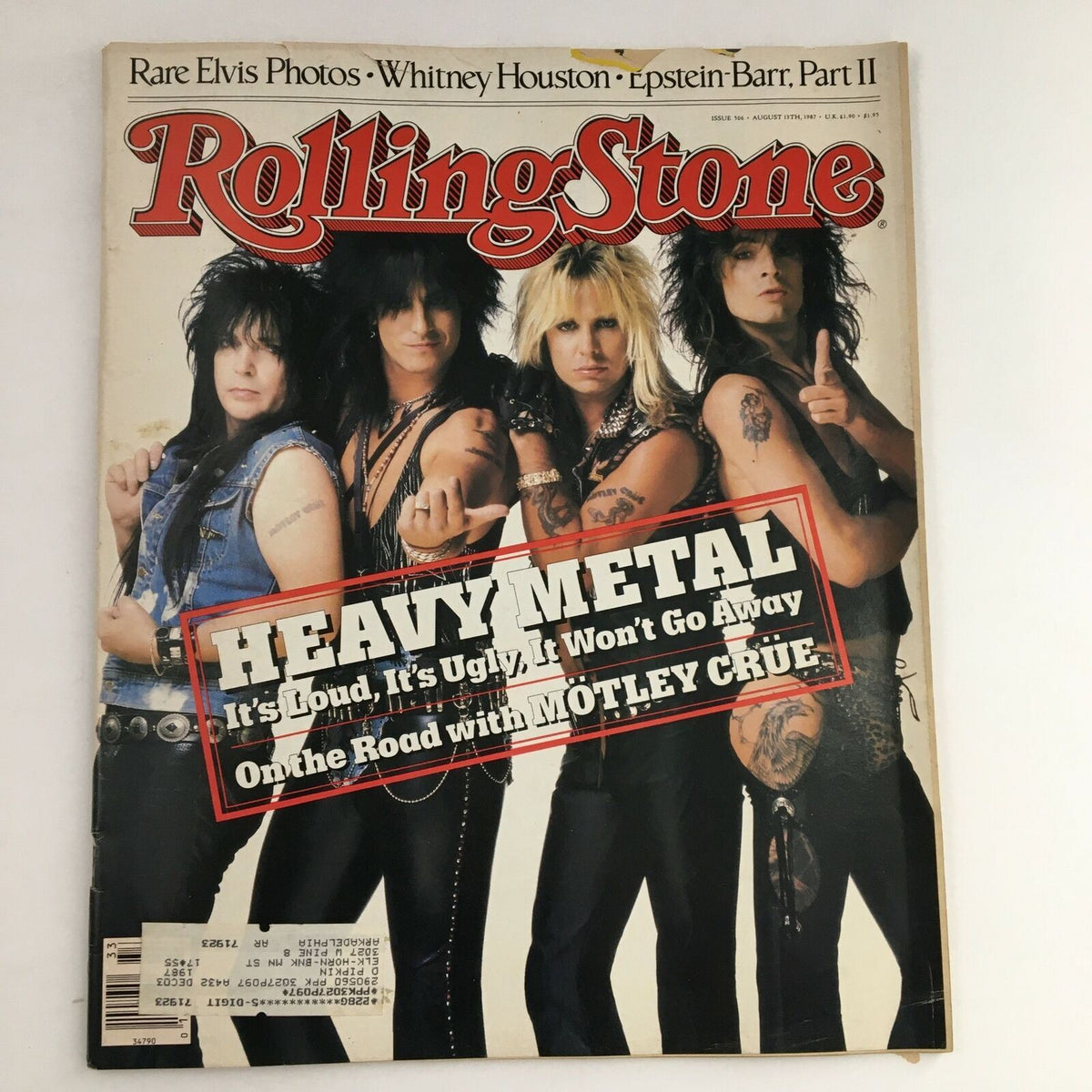 Rolling Stone Magazine, August 13, 1987: Featuring Motley Crüe and Whitney Houston on the cover