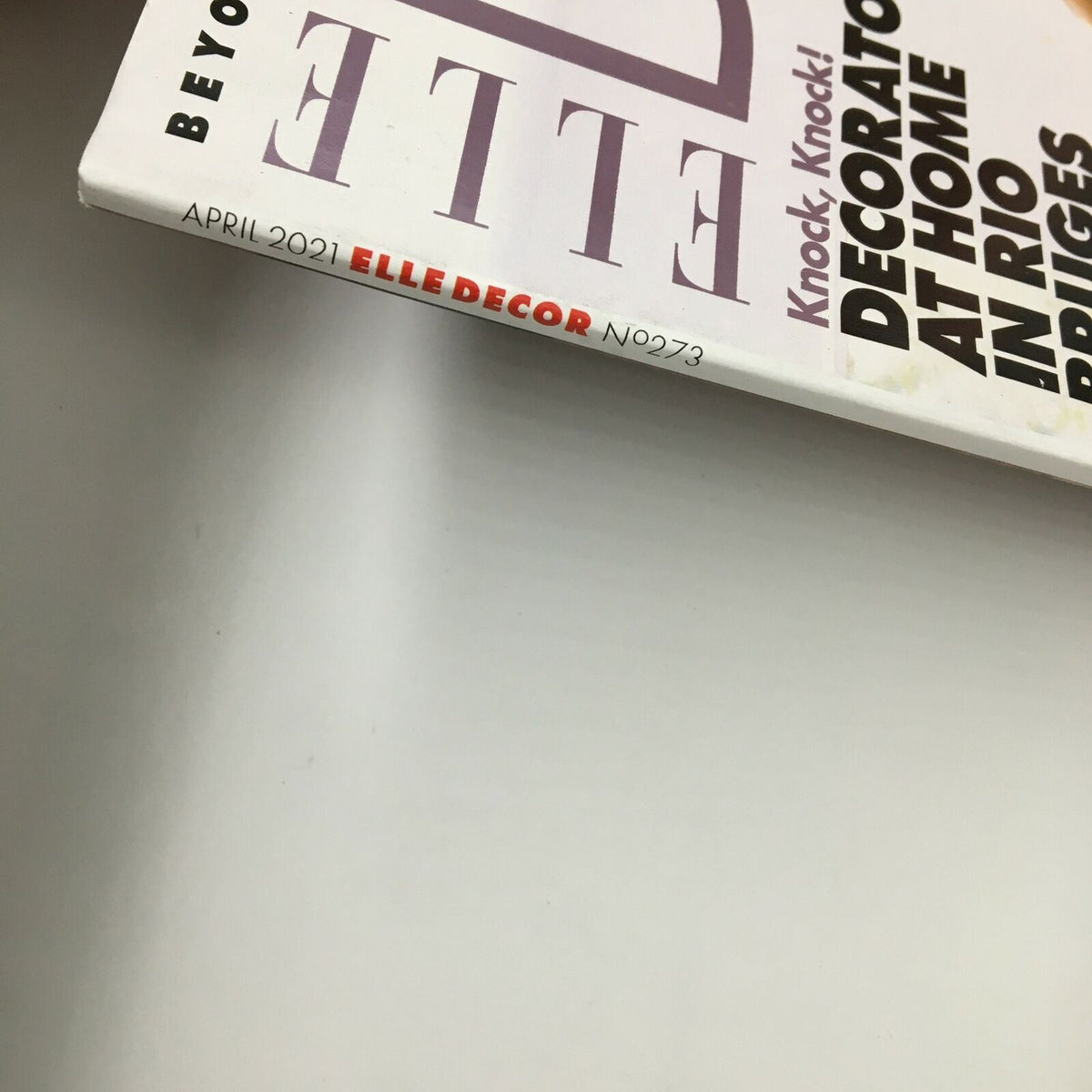 Side view of Elle Decor Magazine April 2021, displaying the issue number and publication date, highlighting its collectible nature.