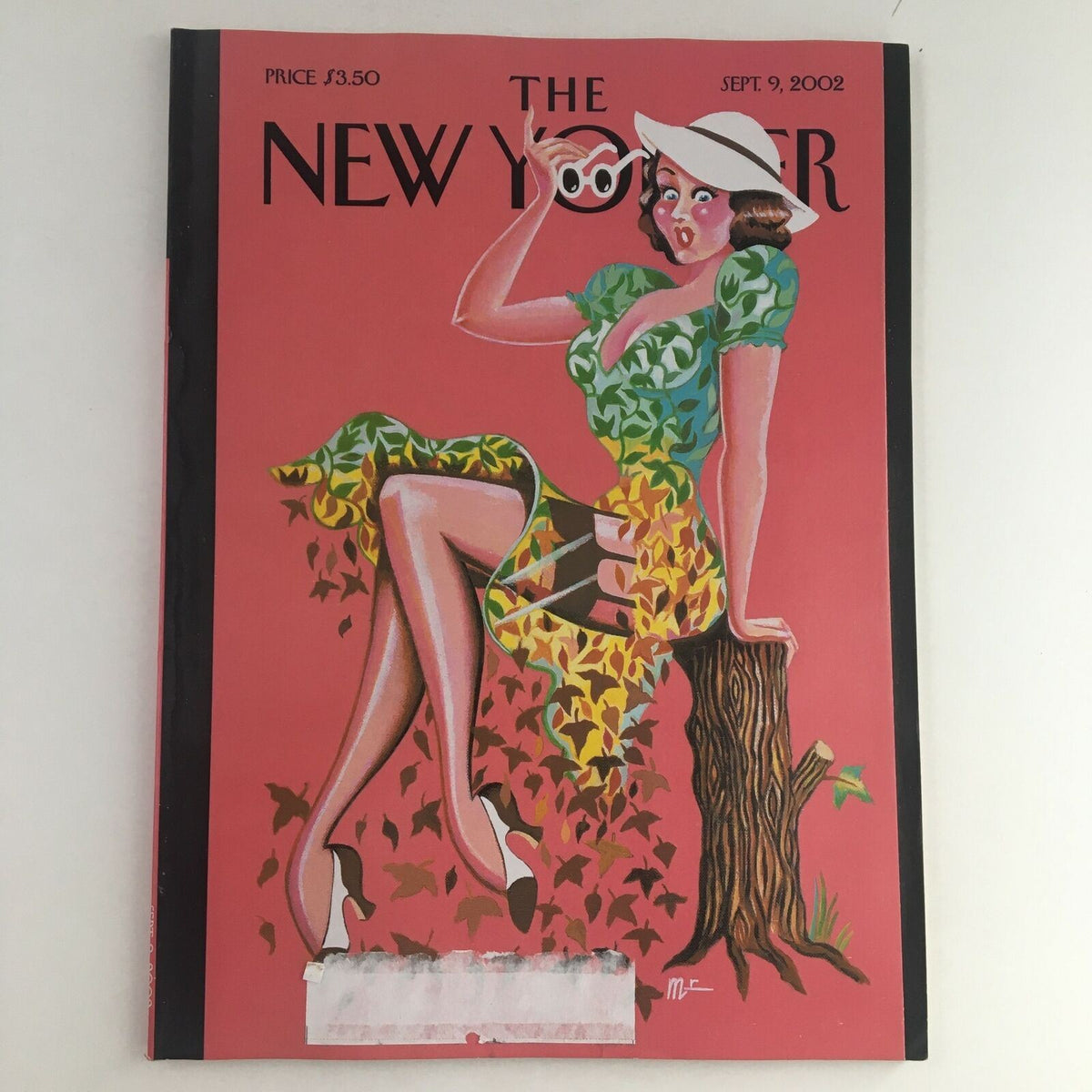 Cover of The New Yorker Full Magazine September 9, 2002 featuring a Fall Fashion illustration by Michael Roberts, showcasing vibrant colors and a stylish figure.