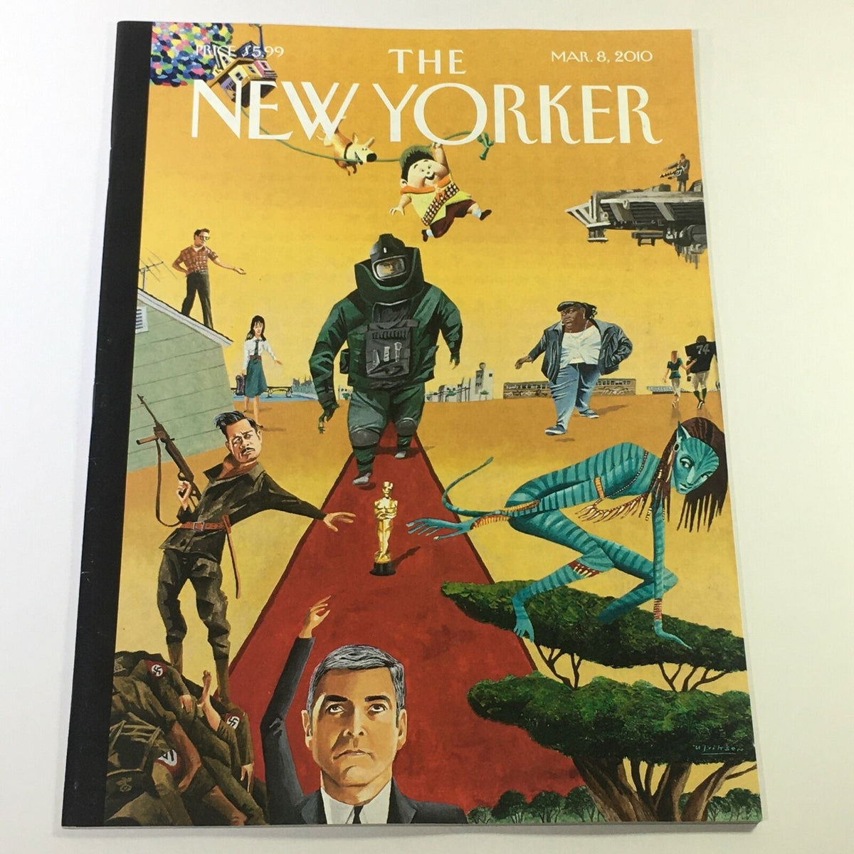 Cover of The New Yorker Magazine from March 8, 2010 by Mark Ulriksen, featuring a surreal illustration depicting various Hollywood themes, including iconic movie elements and characters.