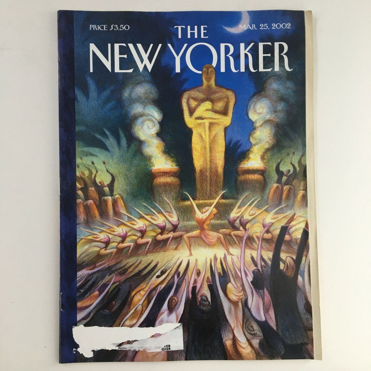 The New Yorker Magazine cover for March 25, 2002, titled 'Fury in Brooklyn' by Carter Goodrich, showcasing vibrant colors and artistic illustration.