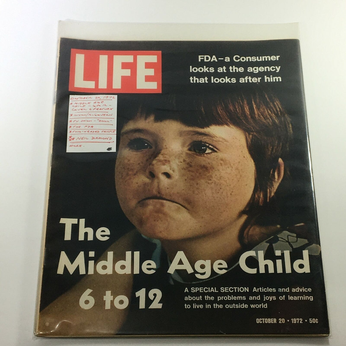 Life Magazine October 20, 1972 - Middle Age Child Feature for Ages 6-12, Excellent Condition, Newsstand Edition