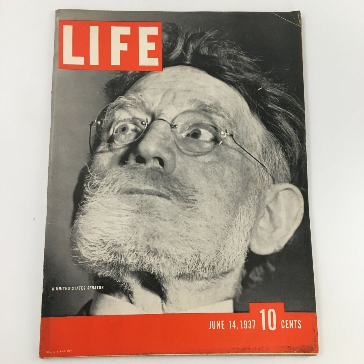 VTG Life Magazine June 14 1937 cover featuring a portrait of a U.S. Senator, showcasing vintage style and historical significance.
