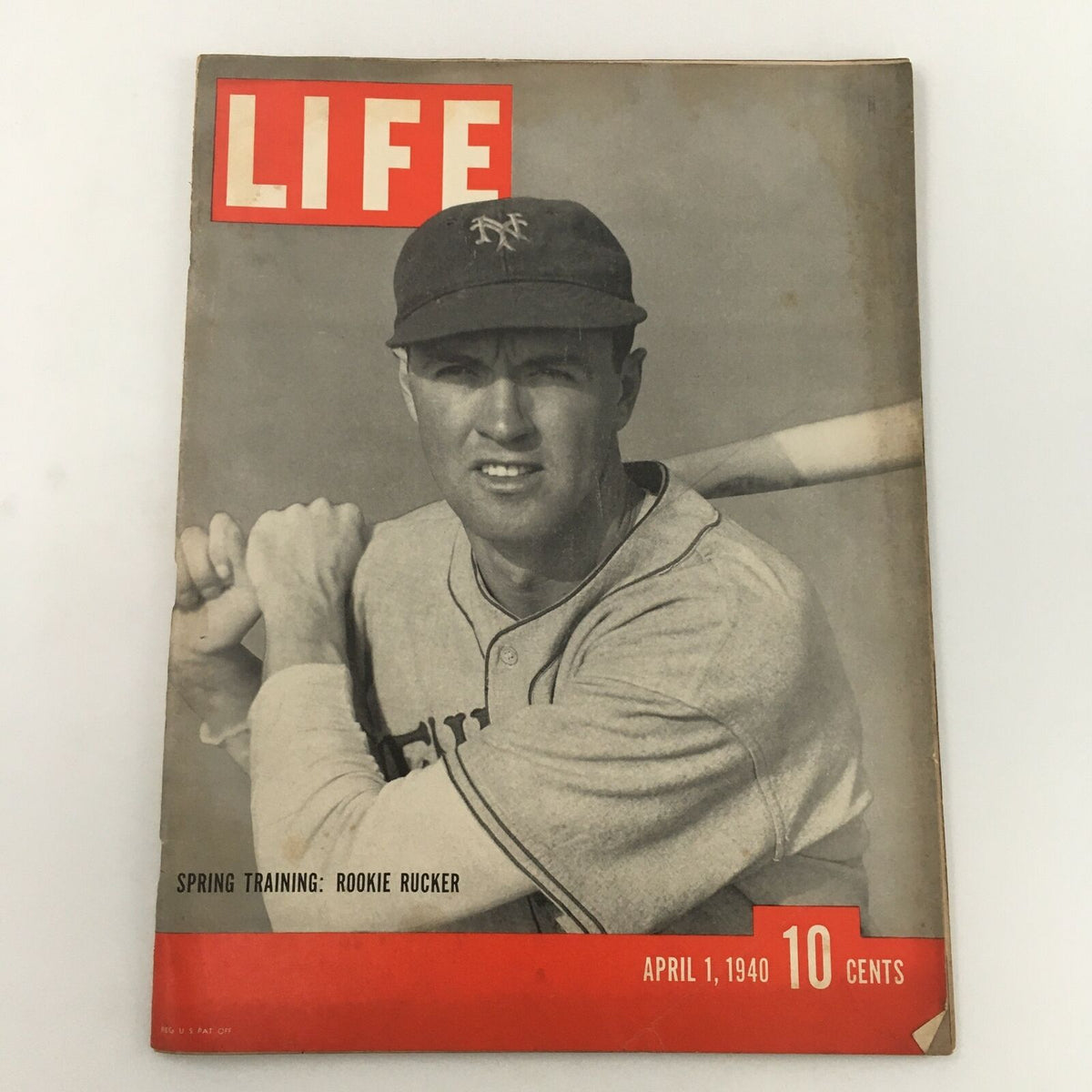 Vintage Life Magazine from April 1, 1940 featuring Rookie Rucker on the cover, highlighting Spring Training, with a classic design and vintage appeal.
