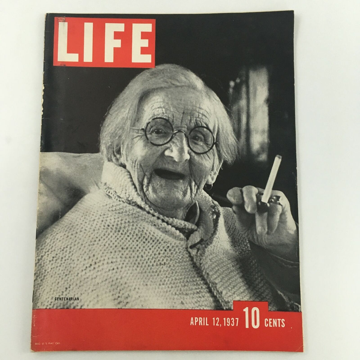 Life Magazine April 12 1937 Featuring Centenarian Woman - Rare Newsstand Edition