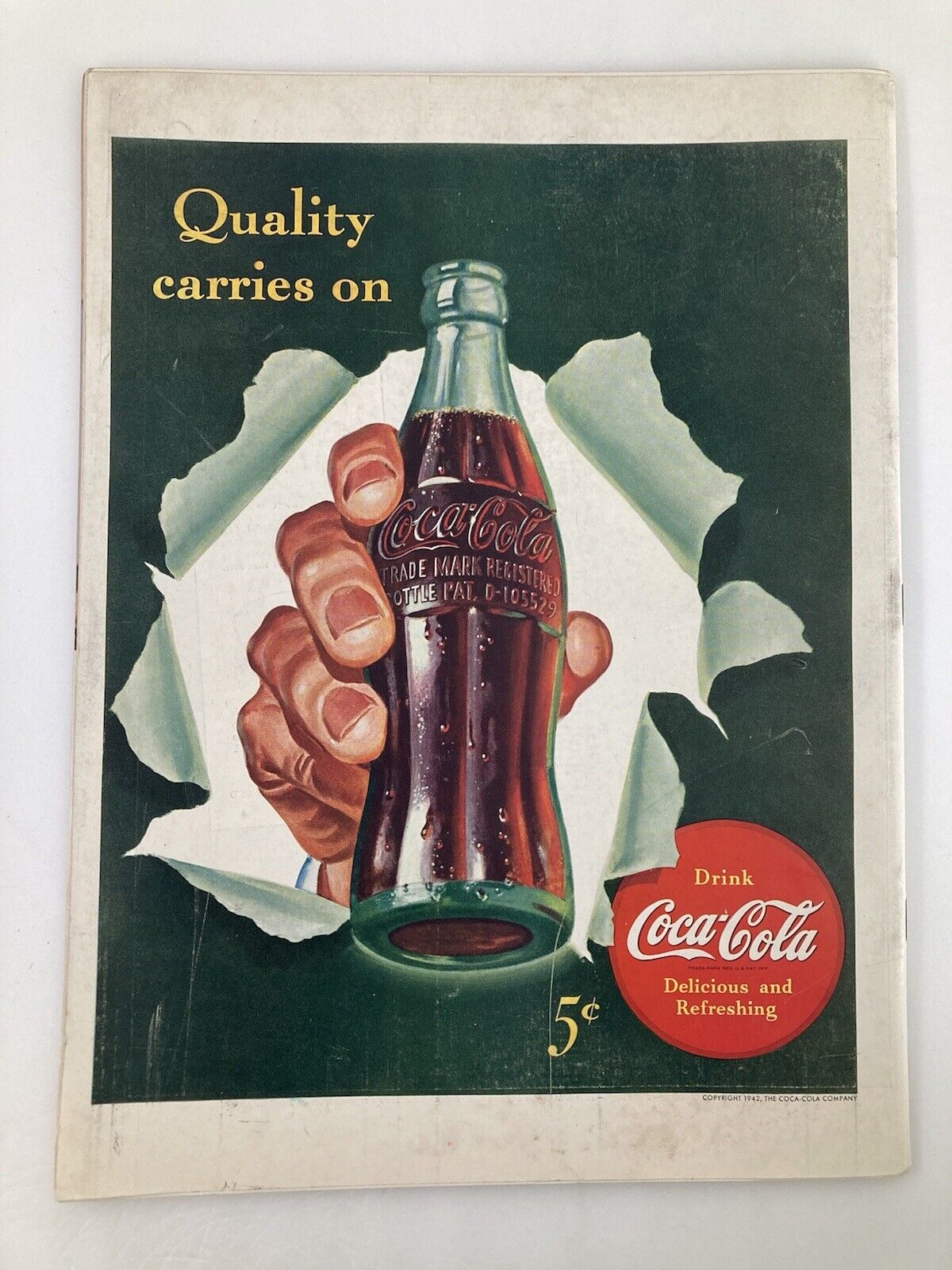 Back cover of the May 4, 1942 Life Magazine advertising Coca-Cola, highlighting vintage marketing with a focus on quality and refreshment.