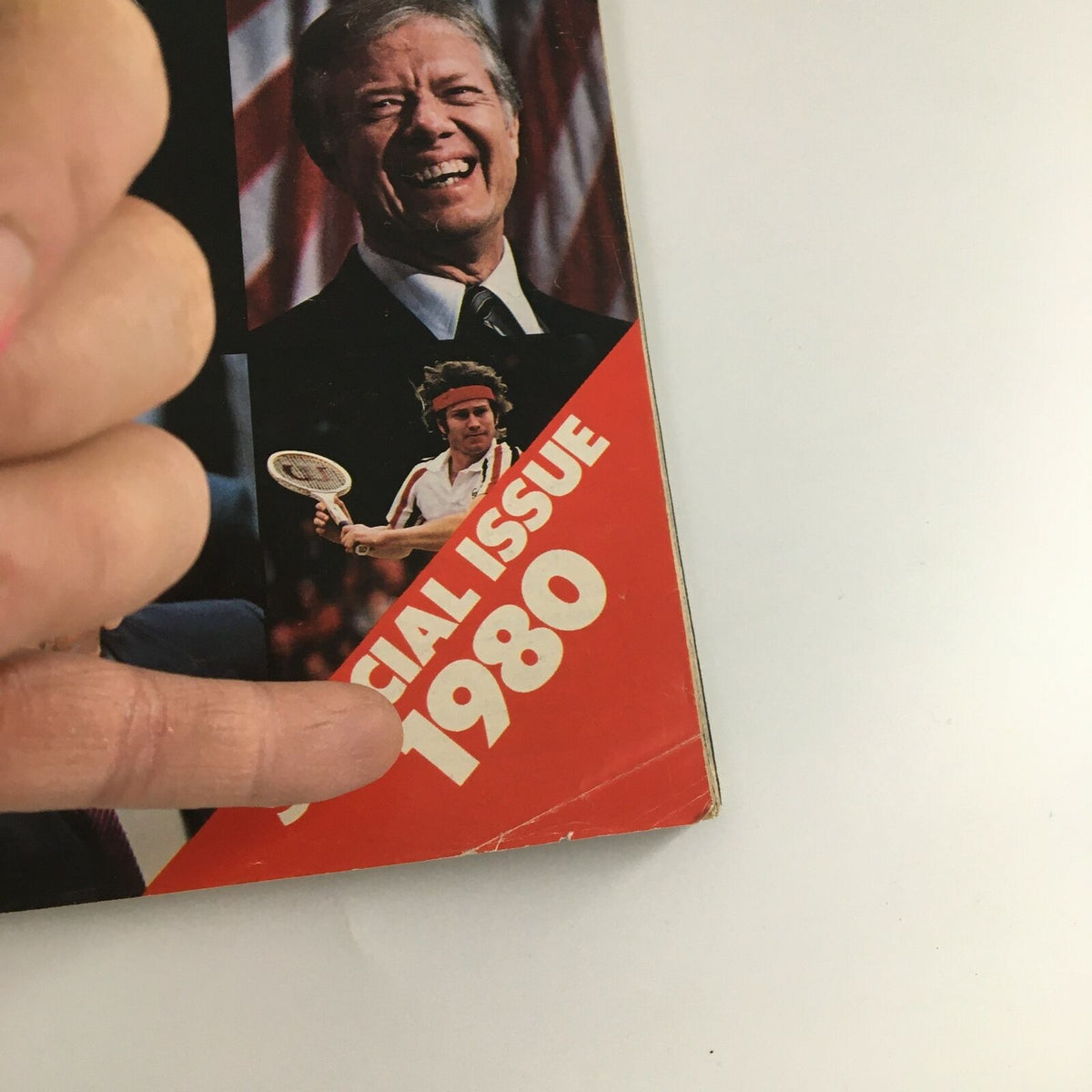Close-up of Life Magazine January 1981 cover showing Jimmy Carter and special issue designation '1980', emphasizing its collector's relevance.