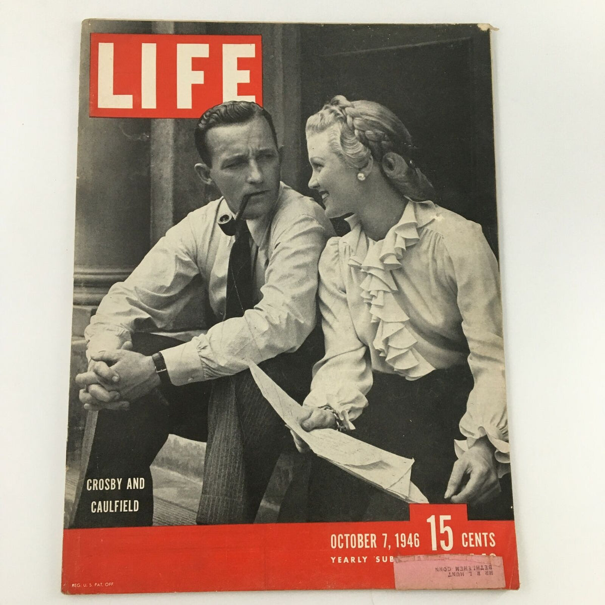 VTG Life Magazine October 7 1946 Cover featuring a photograph of Crosby and Caulfield, showcasing classic American culture from the post-war era.