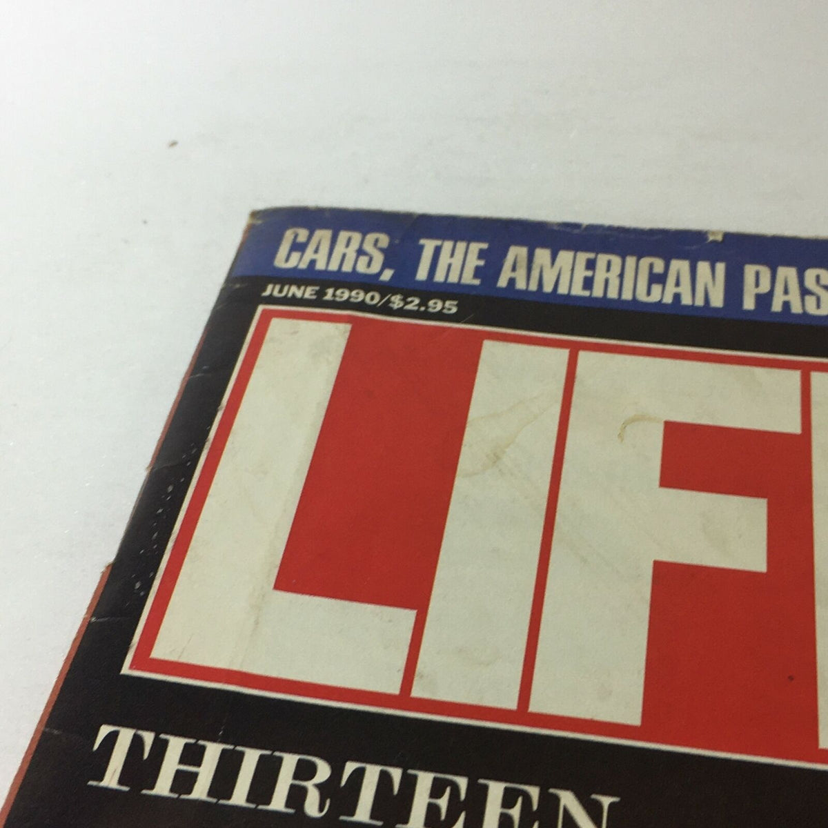 Top section of the June 1990 Life Magazine cover, displaying the magazine's title and the issue date, along with a price of $2.95 and the phrase 'Thirteen Years After The Death of Elvis Presley.'