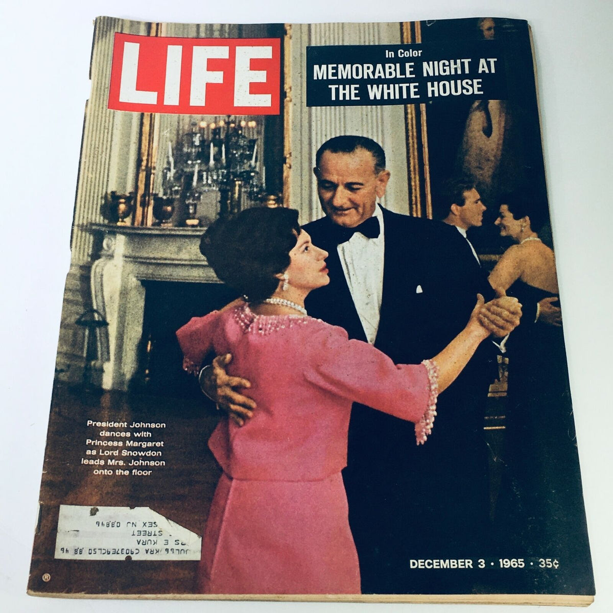 VTG Life Magazine December 3 1965 cover featuring President Johnson dancing with Princess Margaret at the White House, showcasing a memorable moment in history.