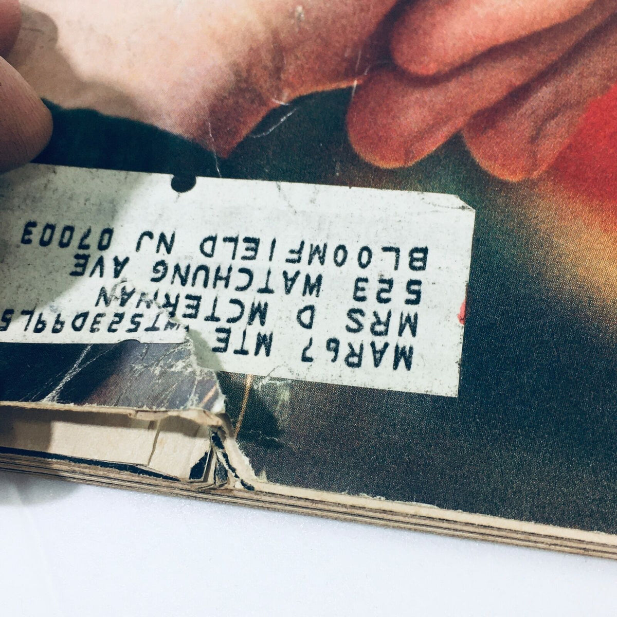 Image of the address label on the VTG Life Magazine from November 11, 1966, providing a glimpse into its history and past ownership.