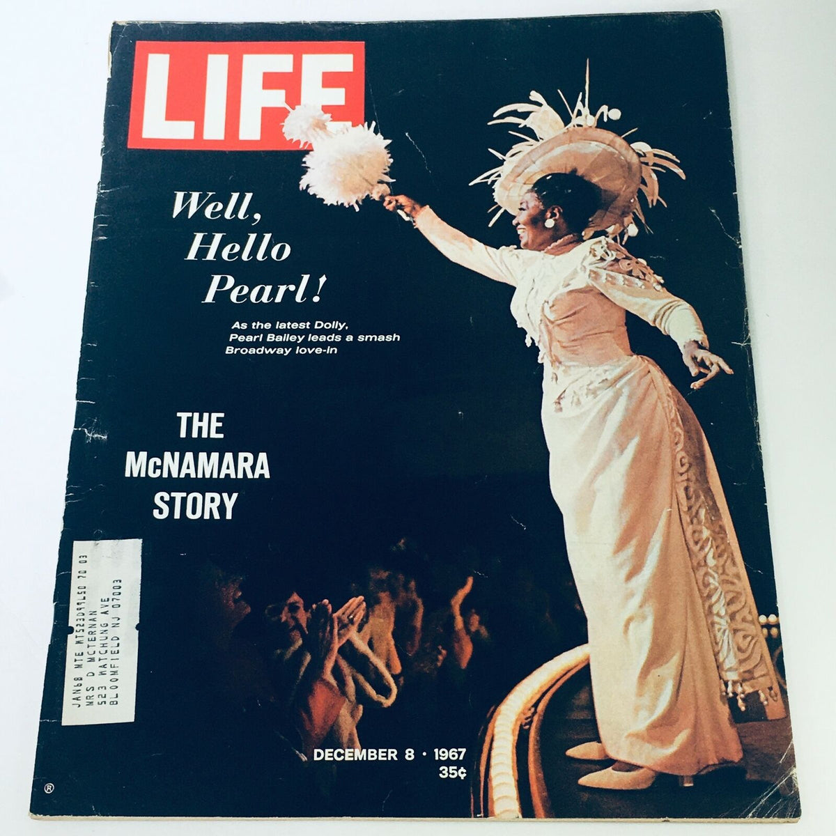 VTG Life Magazine December 8 1967 cover featuring Pearl Bailey in a Broadway performance. The cover highlights her as the latest Dolly and discusses The McNamara Story.