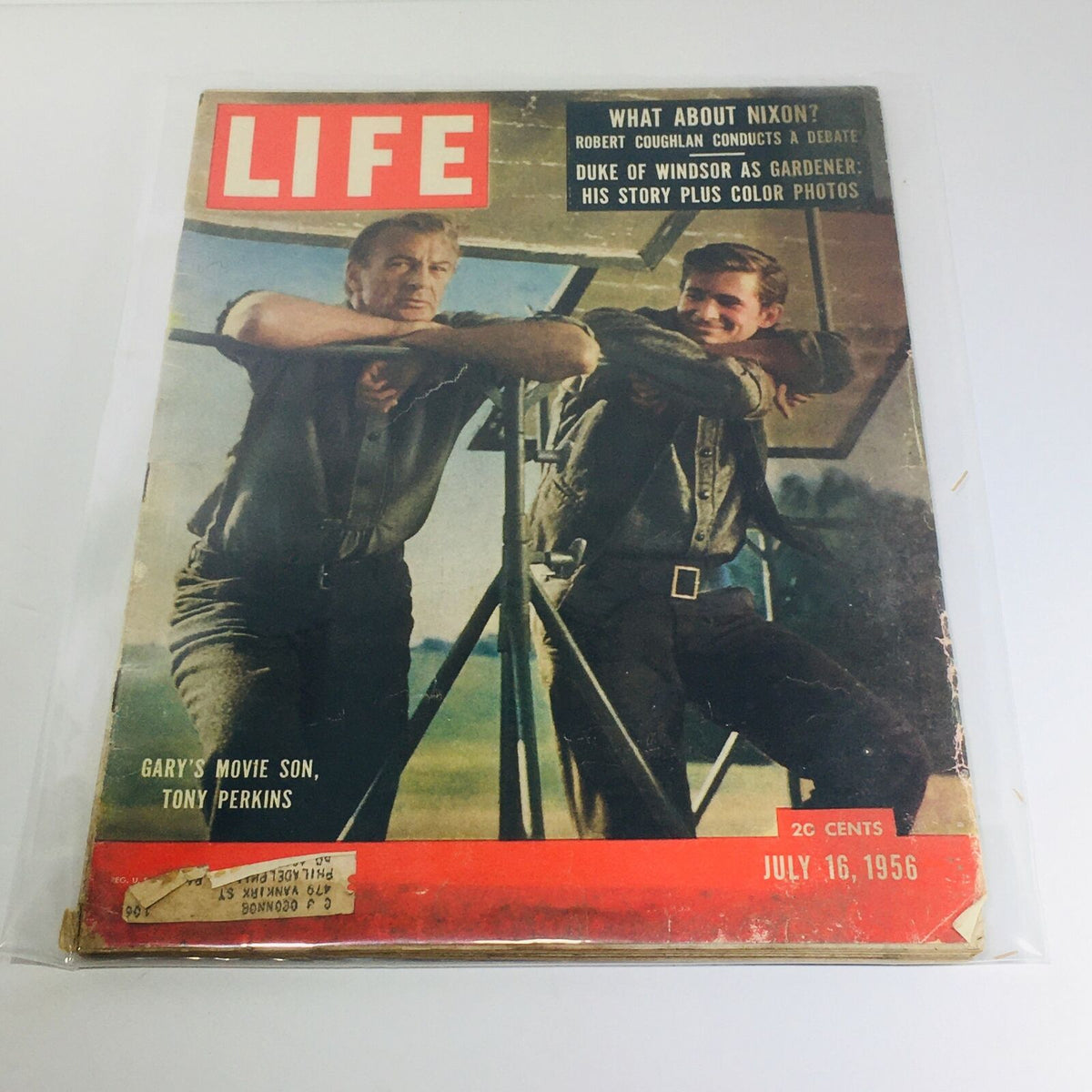 VTG Life Magazine Cover from July 16, 1956 featuring article about Tony Perkins and Robert Coughlan alongside an image of the Duke of Windsor.