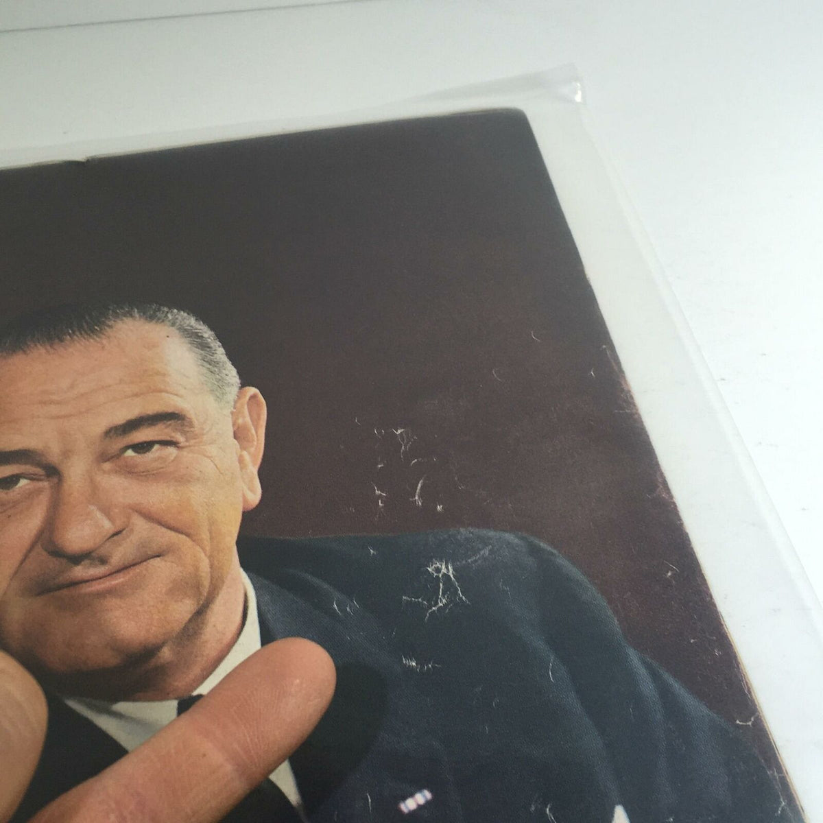 Close-up of the cover of VTG Life Magazine: August 14 1964 - The Complex & Extraordinary Man The President, highlighting details of the presidential portrait and magazine condition.