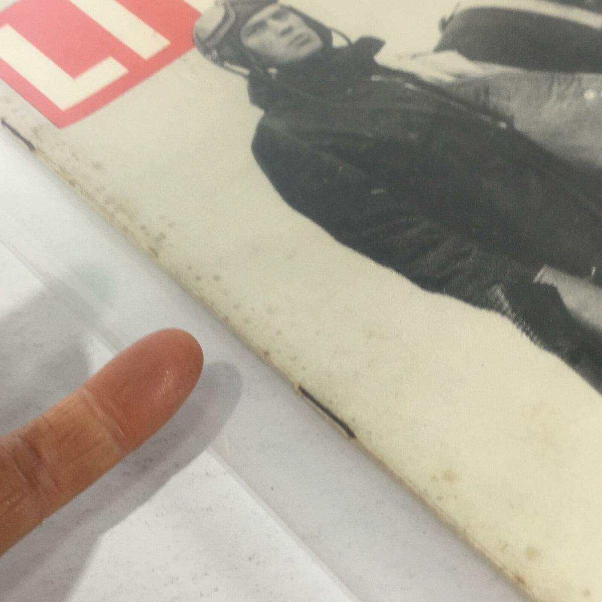 Side view of the Vintage Life Magazine from February 5, 1940, highlighting the condition and details of the Swedish aviators cover.