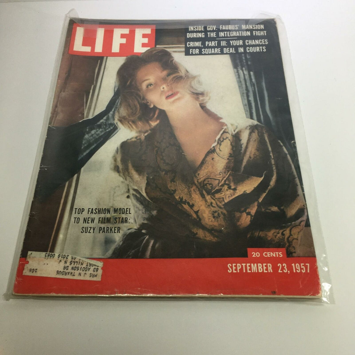 Cover of Life Magazine from September 23, 1957 featuring top fashion model Suzy Parker, showcasing her transition to film star, with vintage style and photography reflecting the glamour of the 1950s.