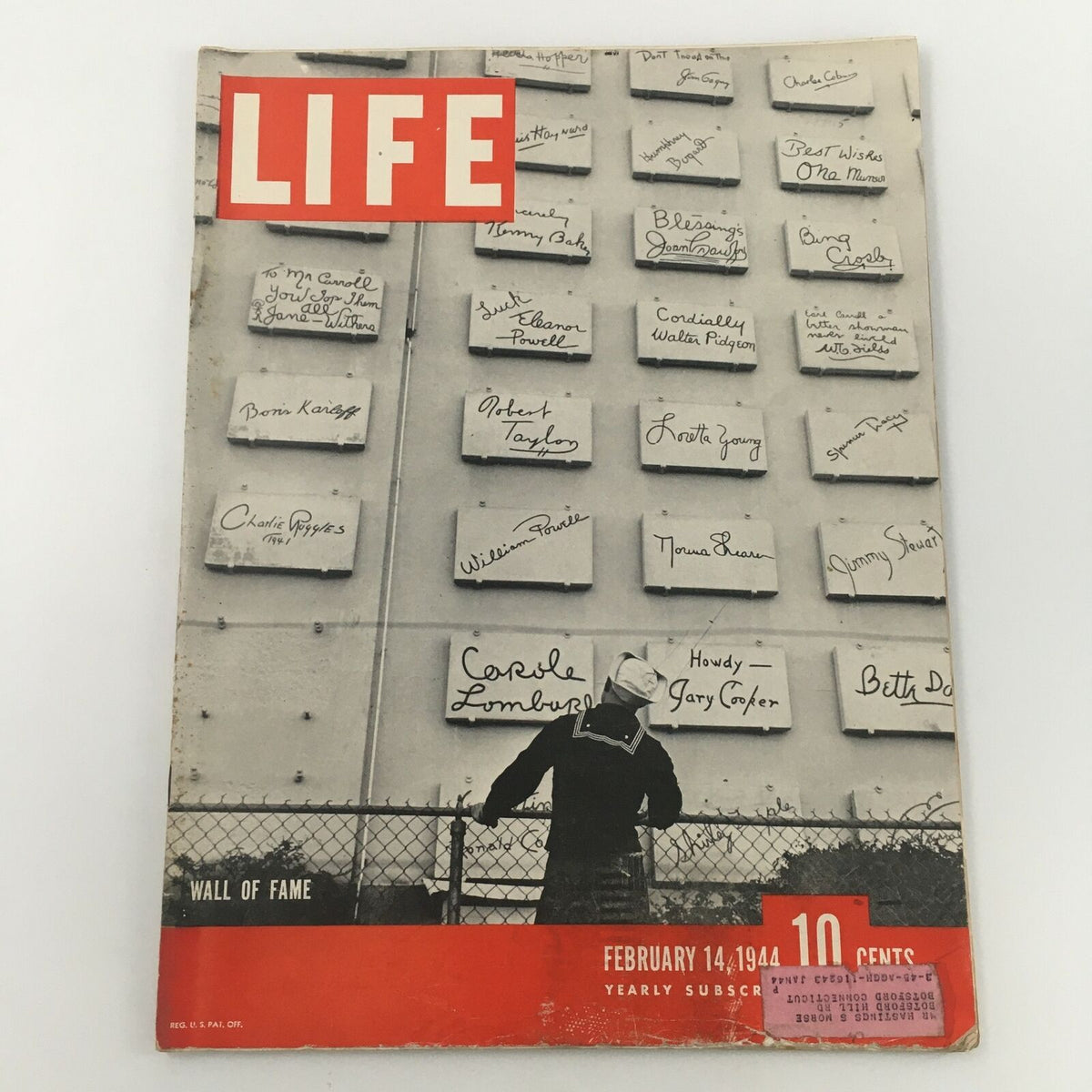 Life Magazine February 14, 1944: Celebrity of Wall Fames, Vintage Collector's Item