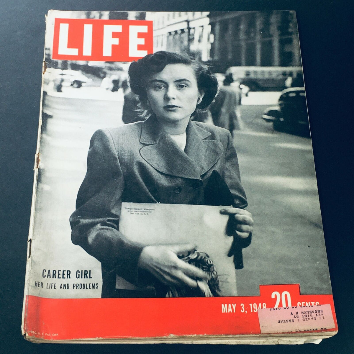Cover of VTG Life Magazine from May 3, 1948 featuring Career Girl Ingrid Bergman, showcasing her life and problems with a vintage design.