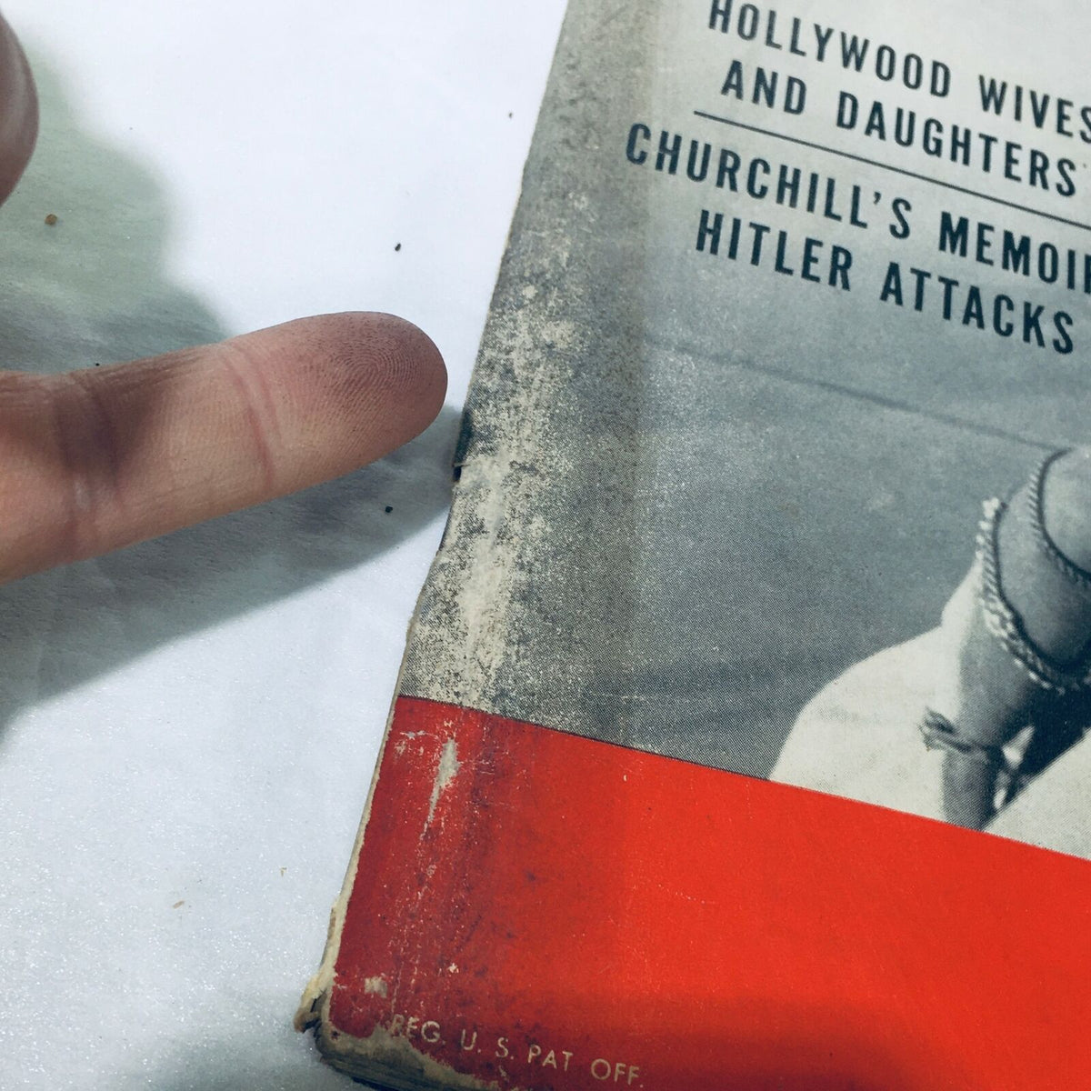Close-up view of the side of the VTG Life Magazine dated May 17 1948, showing minor wear and a glimpse of the publication's historical significance through its age.