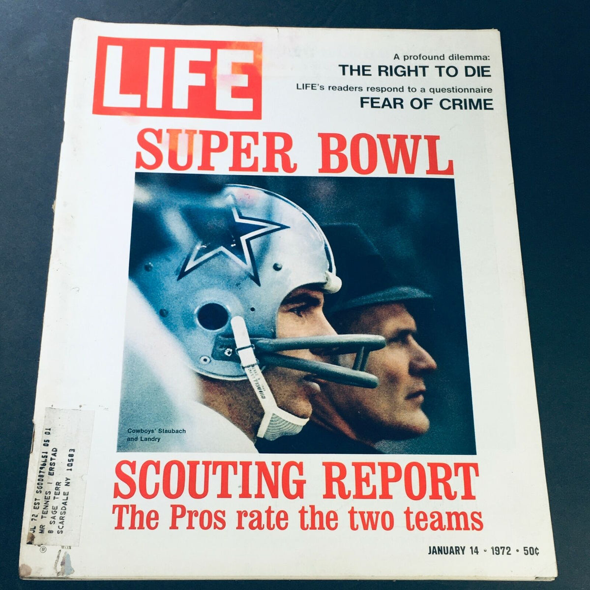 Life Magazine January 14, 1972 - Dallas Cowboys Legends Roger Staubach & Tom Landry Collectible Issue