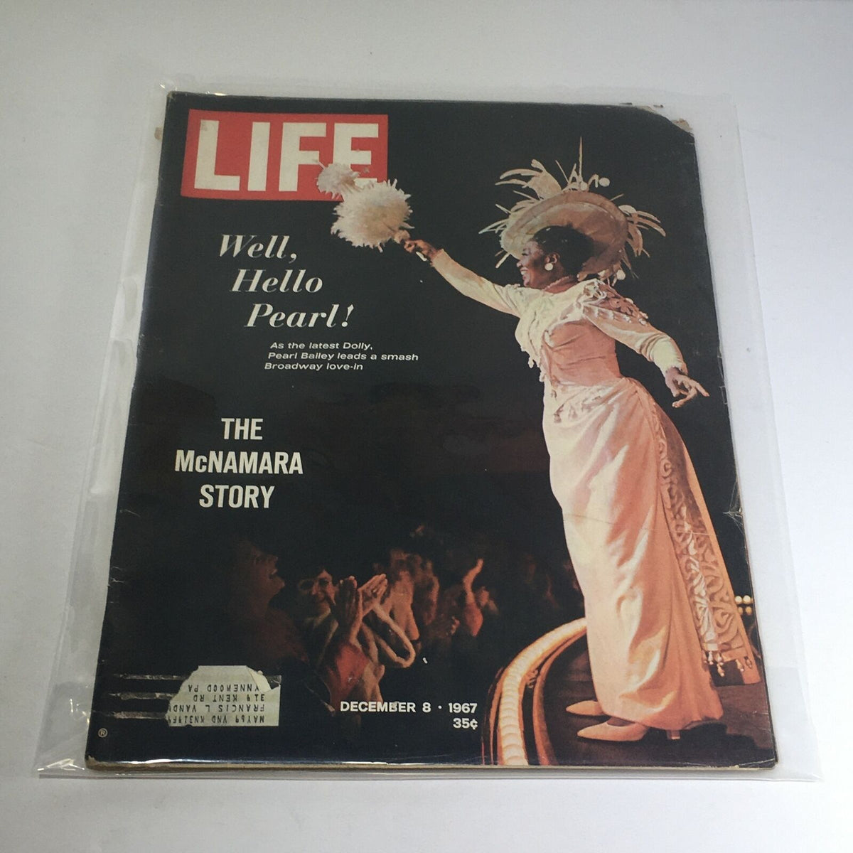 VTG Life Magazine: December 8 1967 cover featuring 'Well, Hello Pearl!' with an audience clapping for Pearl Bailey, and the McNamara Story.