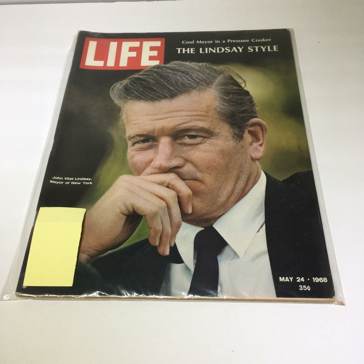 VTG Life Magazine cover from May 24, 1968 featuring John Vliet Lindsay, Mayor of New York. The cover showcases a portrait of Lindsay with a thoughtful pose, under the iconic 'LIFE' masthead.