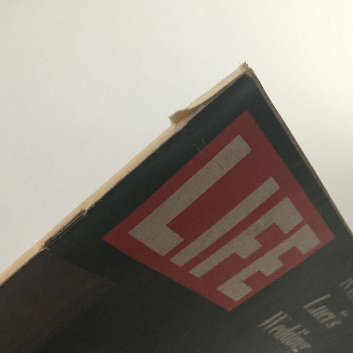 Side view of the binding of VTG Life Magazine August 19, 1966, showing wear and age, contributing to its vintage charm.
