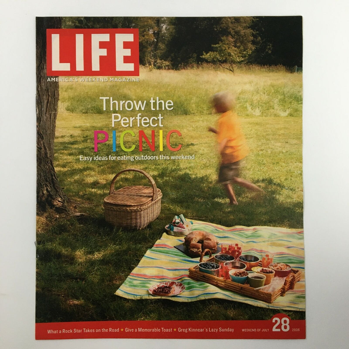 Cover image of Life Magazine Newspaper Insert titled 'Throw The Perfect Picnic', published on July 28, 2006, featuring a picnic scene with a woven basket, colorful blanket, and outdoor setting.