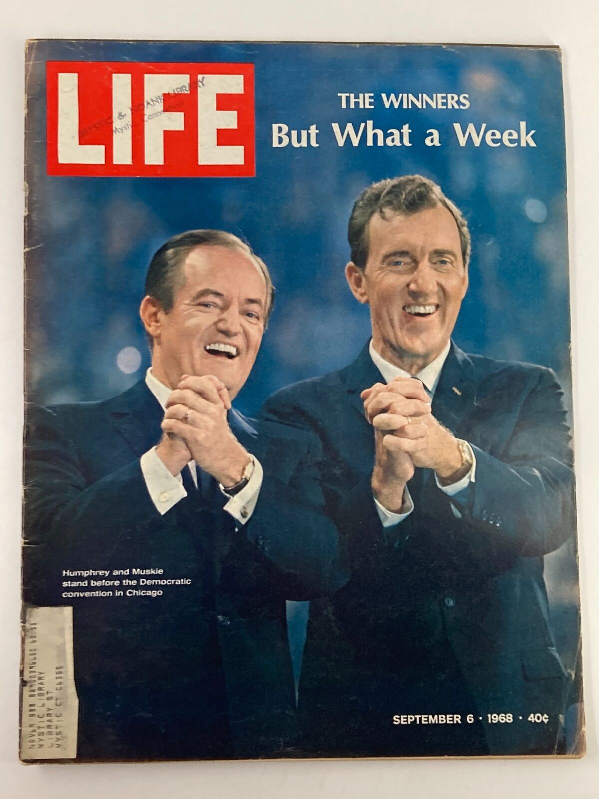 Cover of the VTG Life Magazine September 6 1968 featuring Hubert Humphrey and Edmund S. Muskie, showcasing the political landscape of the time.