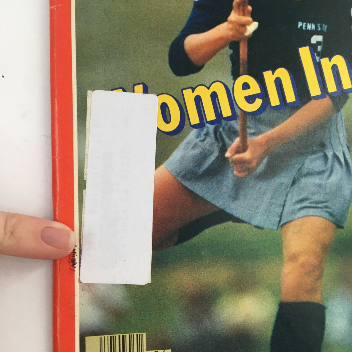 Close-up detail of the cover of Time Magazine June 26, 1978, showcasing the title 'Women In Sports' alongside a female athlete's action shot.