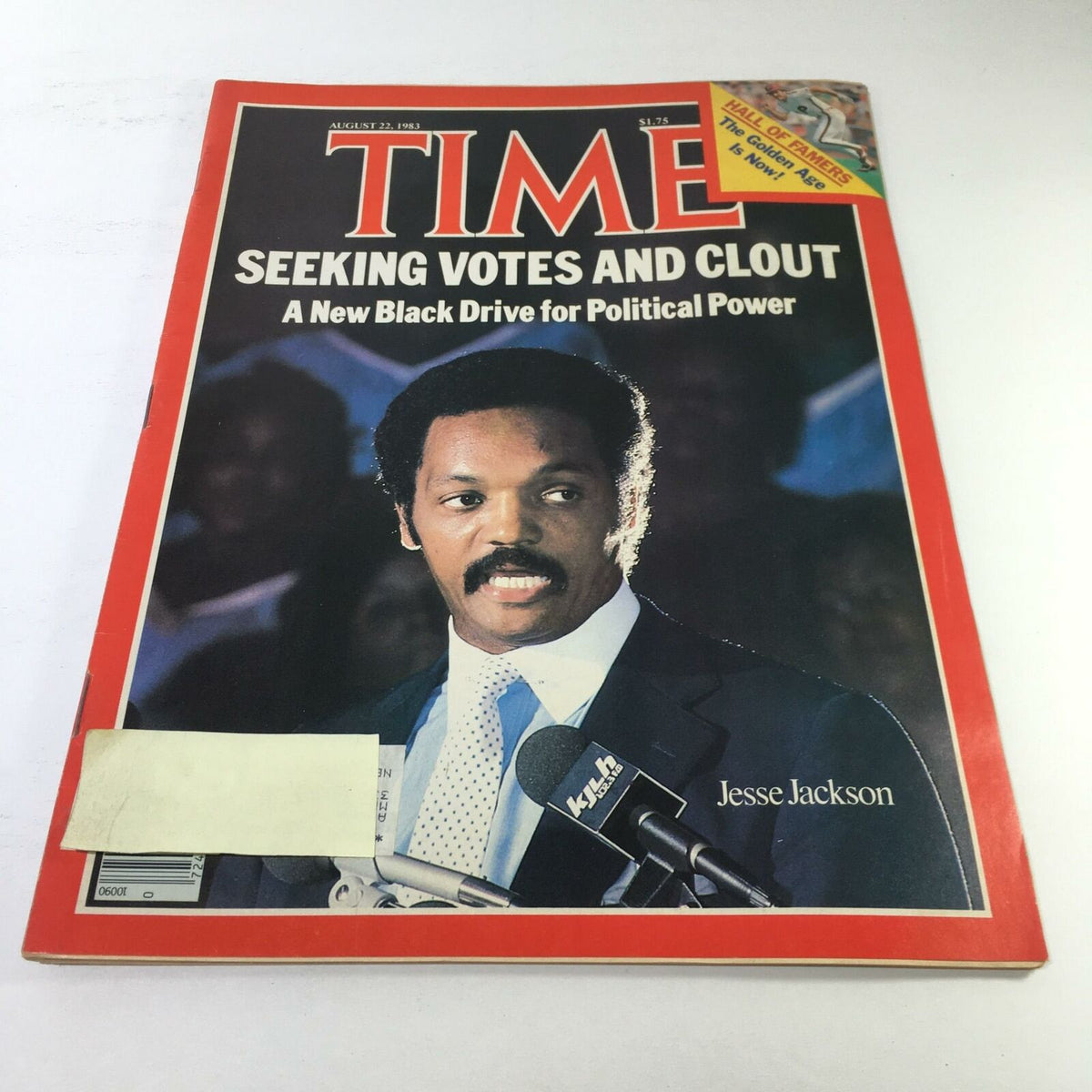 Time Magazine cover from August 22, 1983, featuring Jesse Jackson, titled 'Seeking Votes and Clout', showcasing his influential presence in political activism.