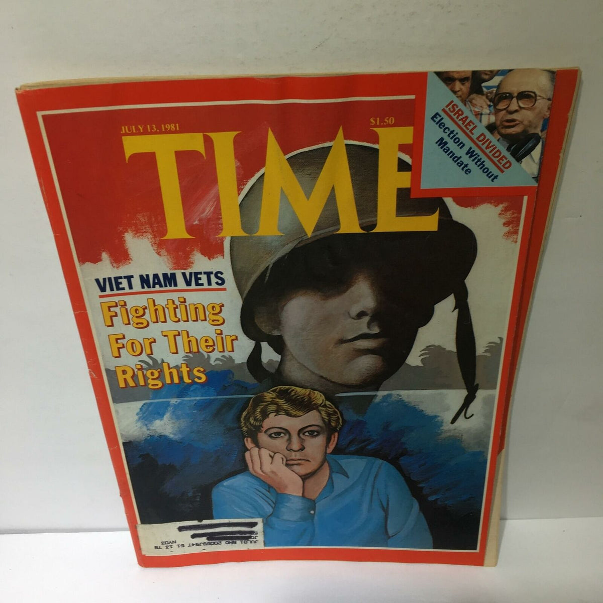 Time Magazine July 13 1981 cover featuring Vietnam veterans advocating for their rights, illustrated with a soldier's portrait and a contemplative male figure.