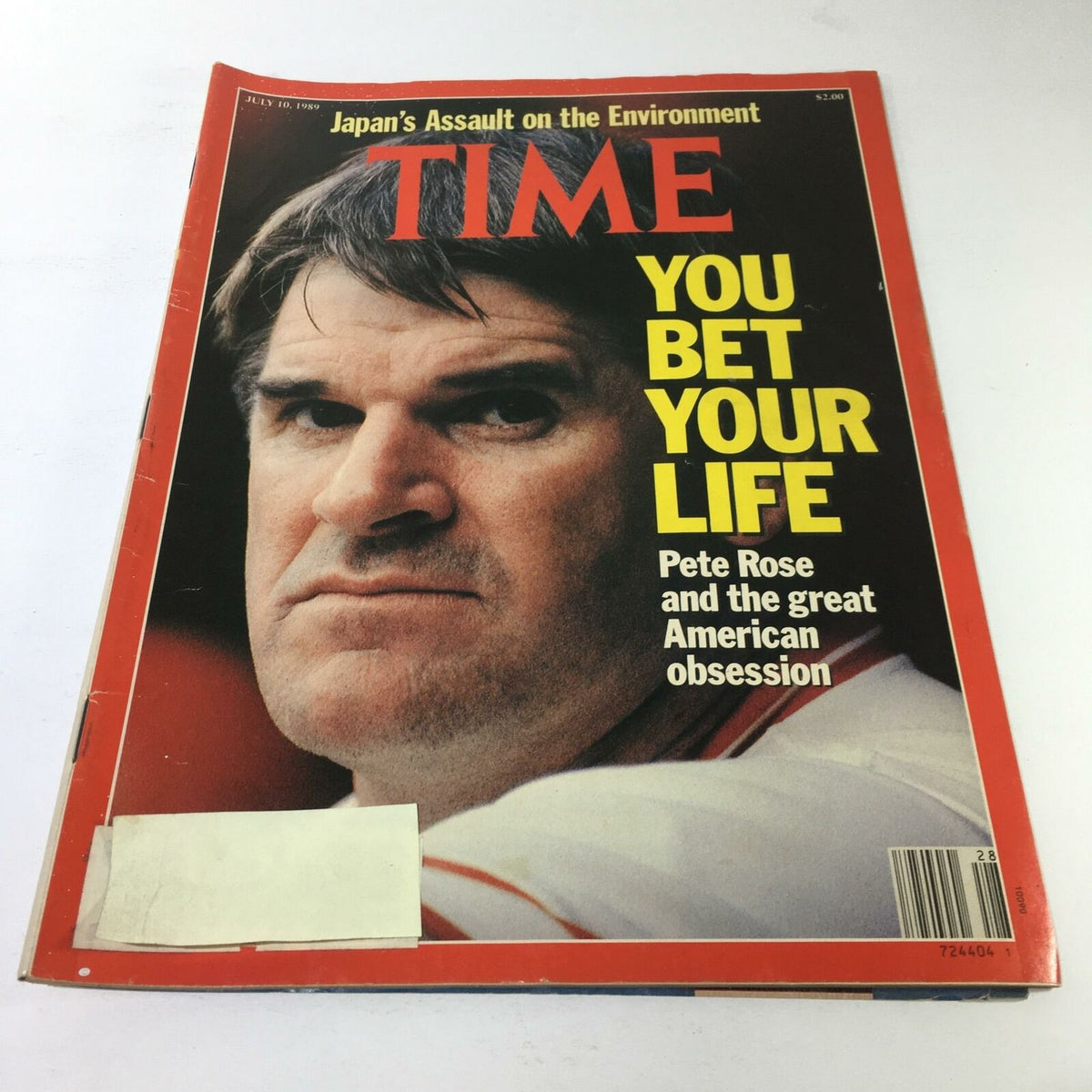 Cover image of Time Magazine from July 10, 1989, featuring the title 'You Bet Your Life: Pete Rose and the Great American Obsession'